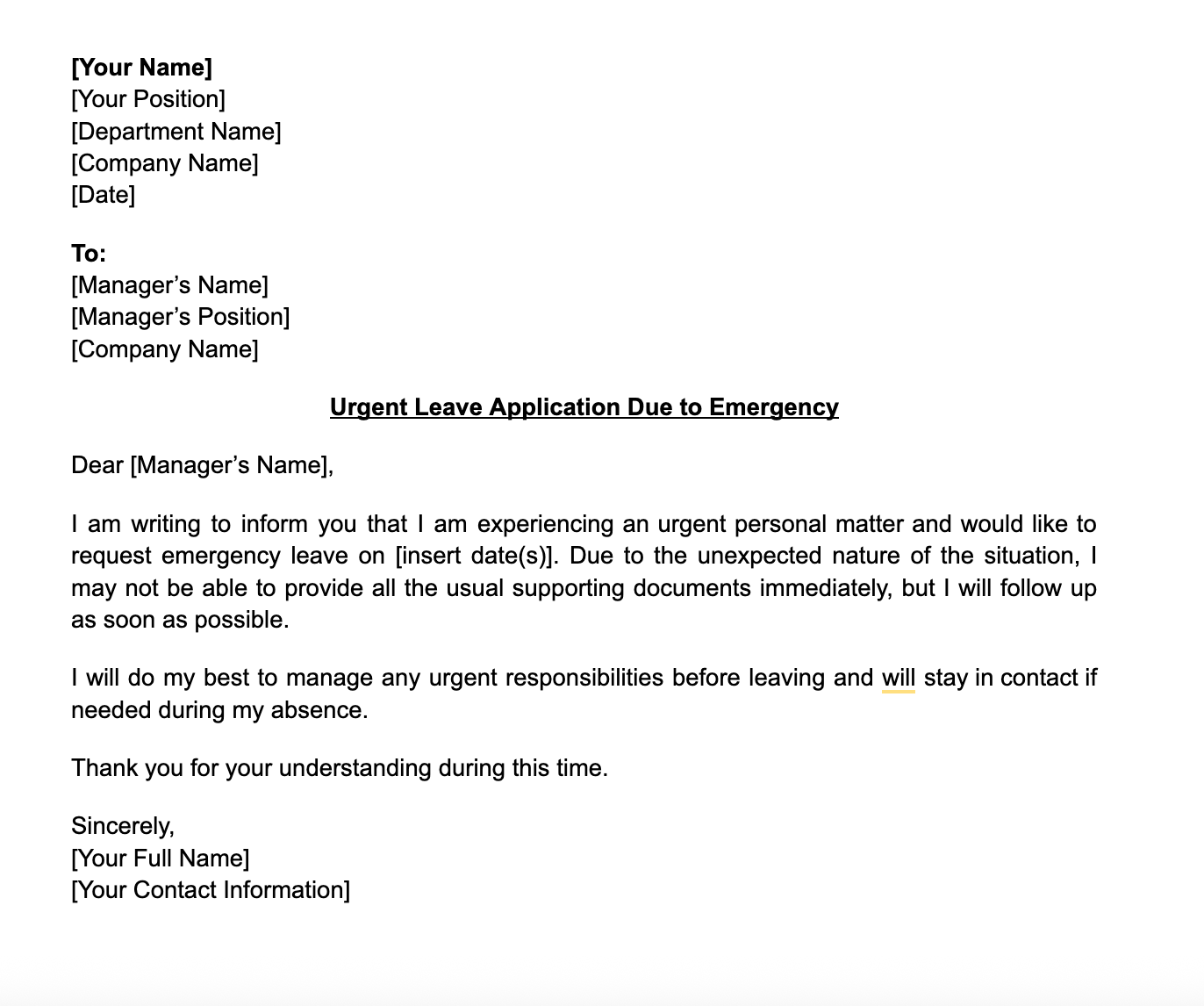 Emergency Leave